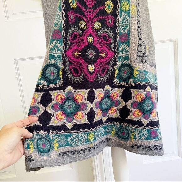 Anthropologie Akemi+Kin Kaleidoscope Boho Sweater Multicolored Mini Dress - Picture 5 of 7